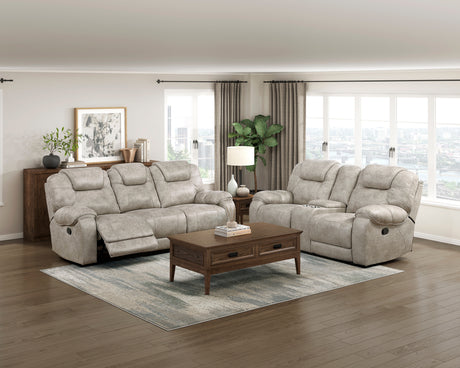 Gainesville Pewter Double Reclining Sofa from Homelegance - Luna Furniture