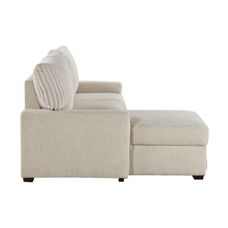 Gallatin Beige 2-Piece Sectional with Left Chaise, Pull-out Bed and Hidden Storage from Homelegance - Luna Furniture