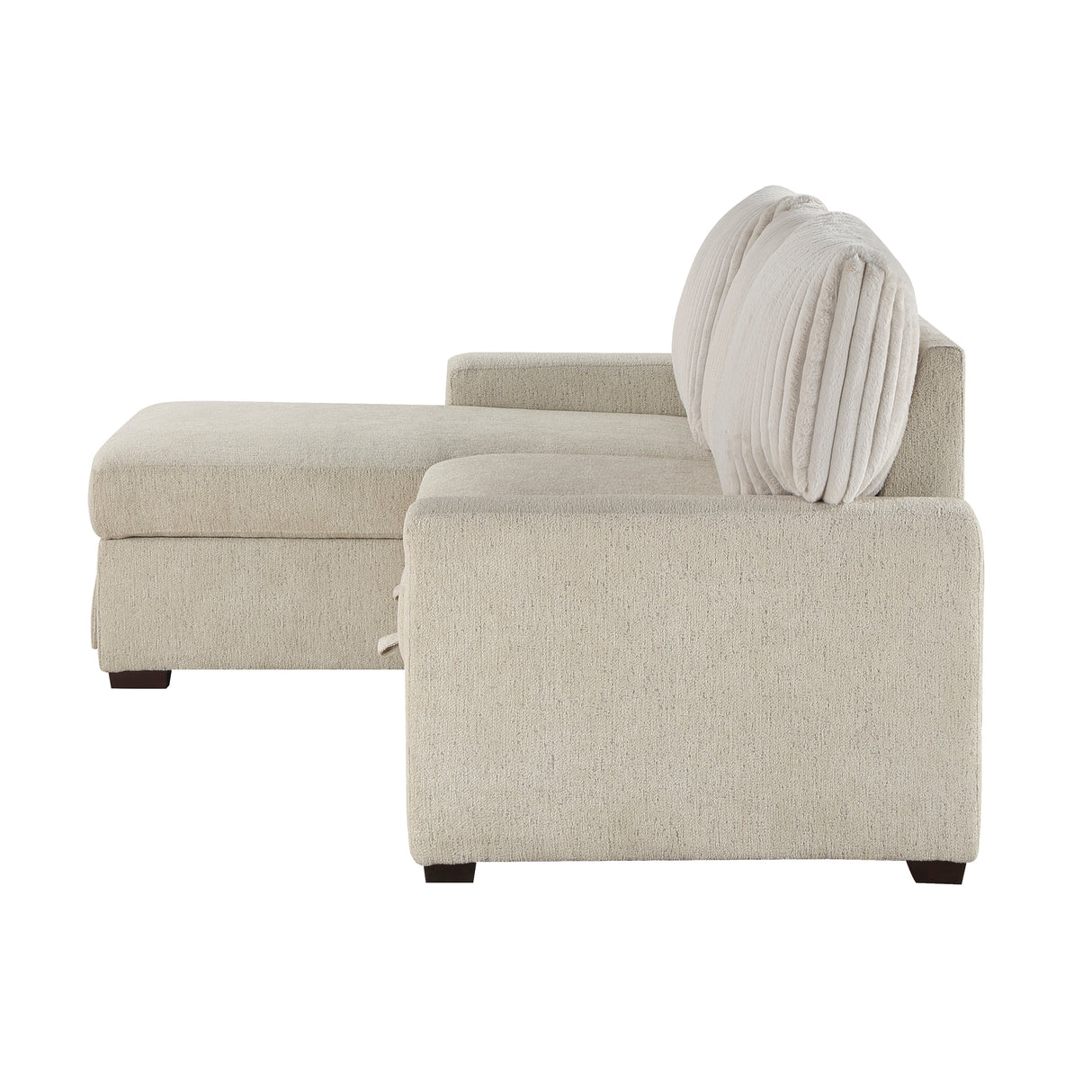 Gallatin Beige 2-Piece Sectional with Left Chaise, Pull-out Bed and Hidden Storage from Homelegance - Luna Furniture