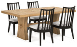 Galliden Light Brown Dining Table and 4 Chairs from Ashley - Luna Furniture