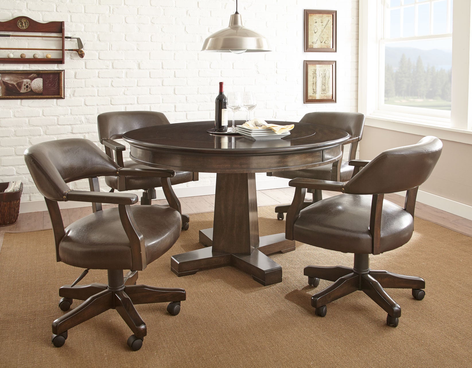 Steve Silver Game Table and Chairs, Ruby, 6-Piece – Luna Furniture