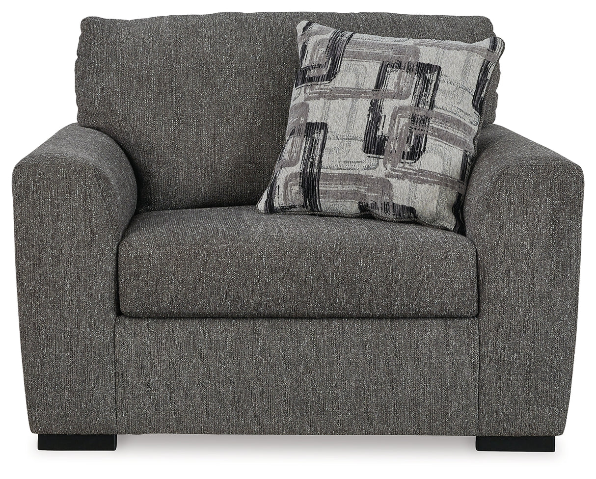Gardiner Chair and Ottoman in Pewter from Ashley Furniture - Luna Furniture