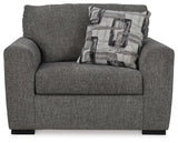 Gardiner Chair and Ottoman in Pewter from Ashley Furniture - Luna Furniture