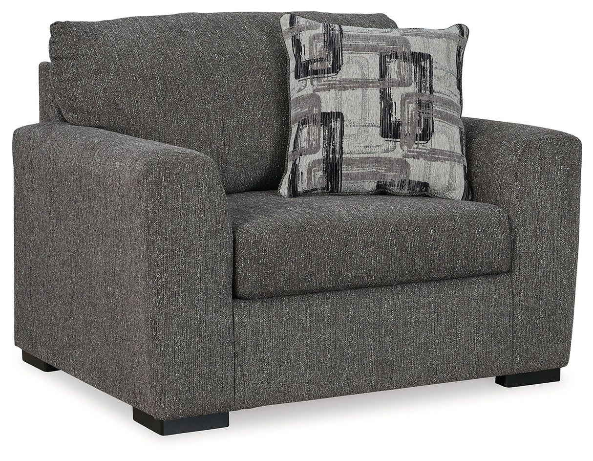 Gardiner Chair and Ottoman in Pewter from Ashley Furniture - Luna Furniture