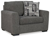 Gardiner Chair and Ottoman in Pewter from Ashley Furniture - Luna Furniture