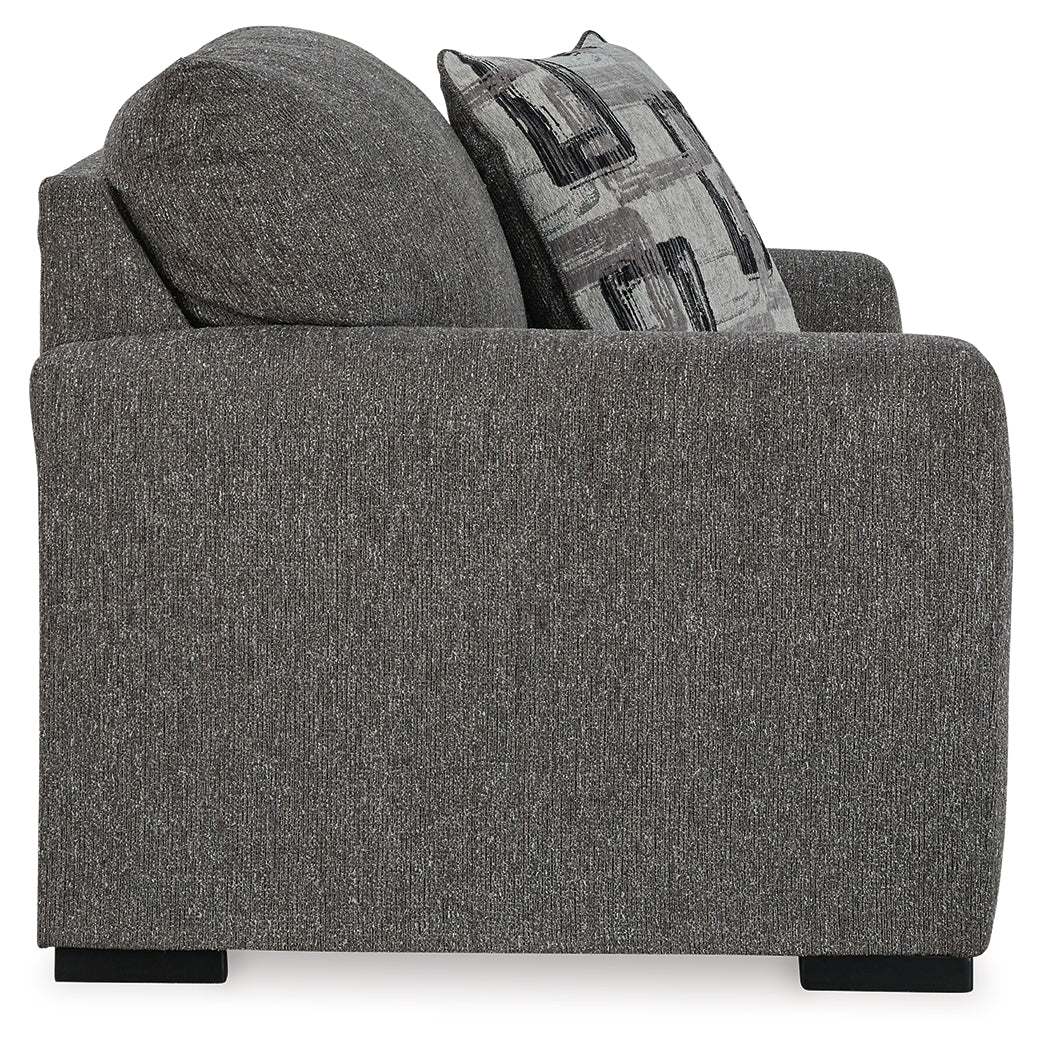 Gardiner Chair and Ottoman in Pewter from Ashley Furniture - Luna Furniture