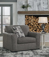 Gardiner Chair and Ottoman in Pewter from Ashley Furniture - Luna Furniture
