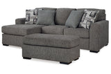 Gardiner Pewter Sofa Chaise and Ottoman from Ashley Furniture - Luna Furniture