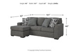 Gardiner Pewter Sofa Chaise and Ottoman from Ashley Furniture - Luna Furniture