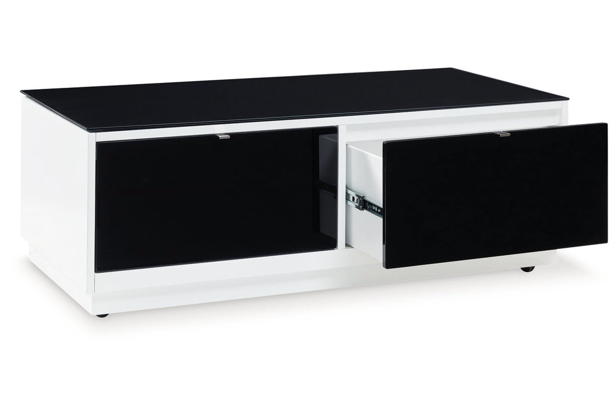 Gardoni White/Black Coffee Table and 2 End Tables from Ashley Furniture - Luna Furniture