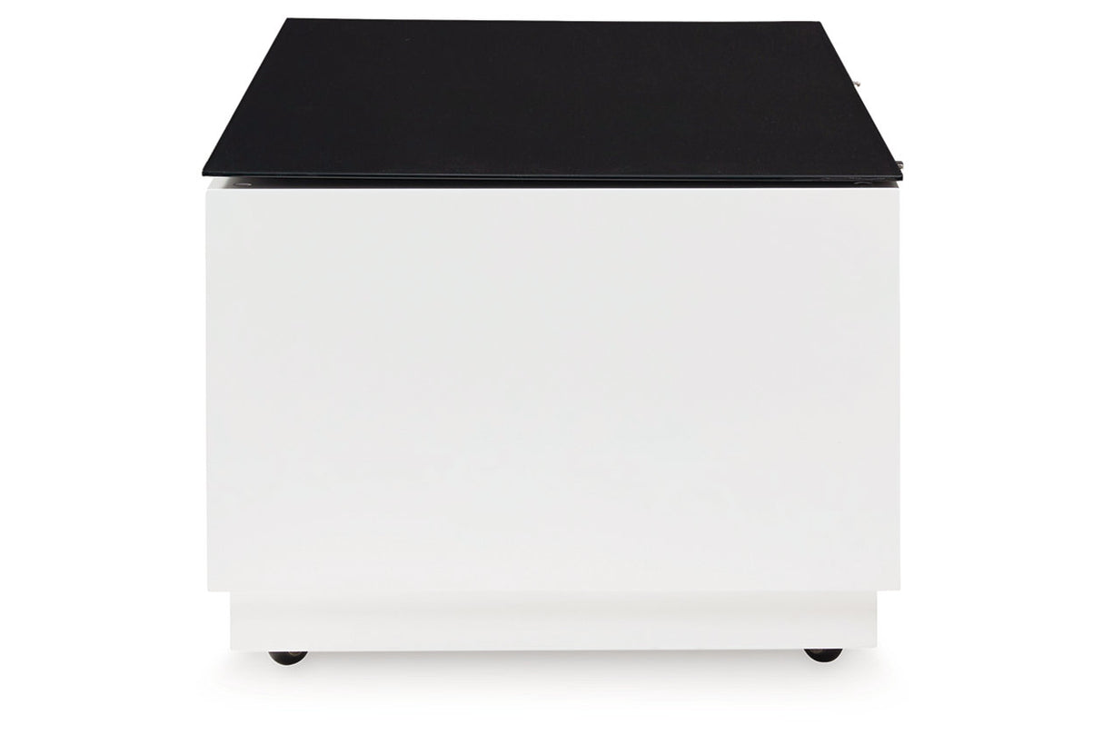 Gardoni White/Black Coffee Table and 2 End Tables from Ashley Furniture - Luna Furniture