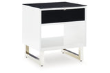 Gardoni White/Black Coffee Table and 2 End Tables from Ashley Furniture - Luna Furniture