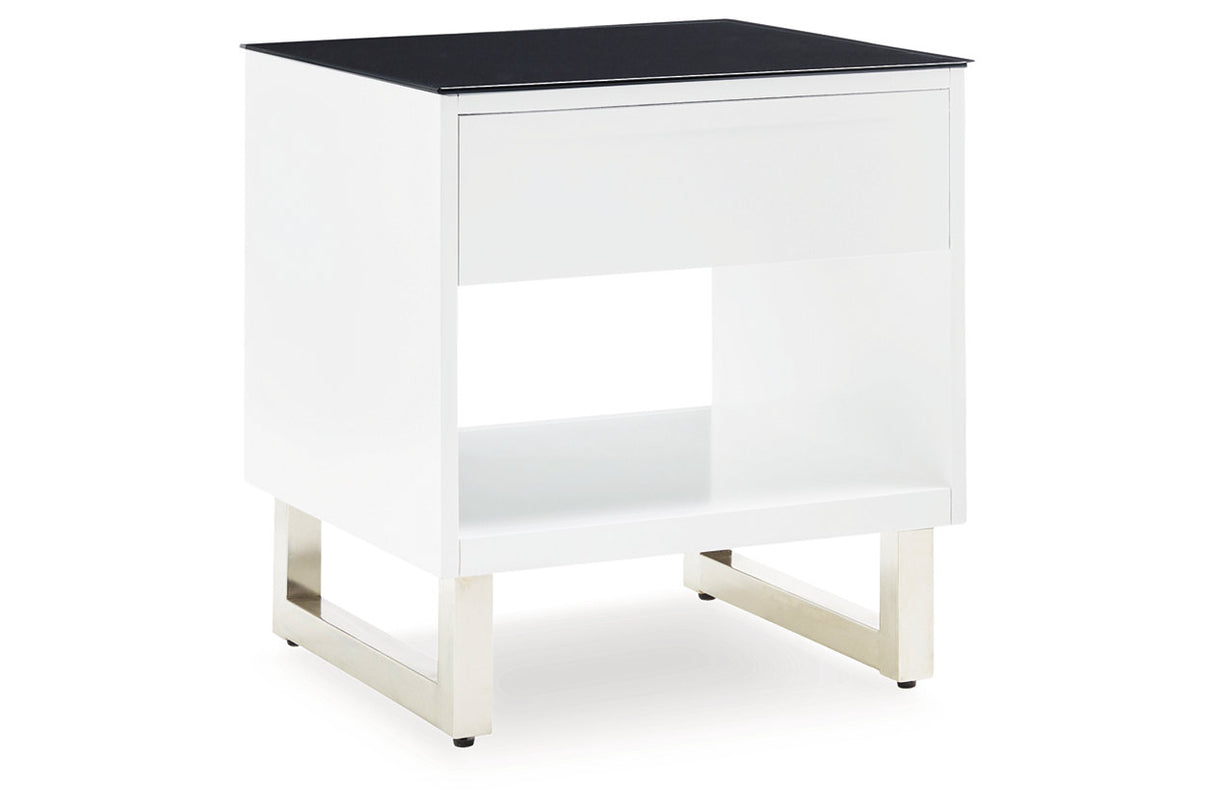 Gardoni White/Black Coffee Table and 2 End Tables from Ashley Furniture - Luna Furniture
