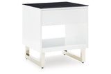 Gardoni White/Black Coffee Table and 2 End Tables from Ashley Furniture - Luna Furniture