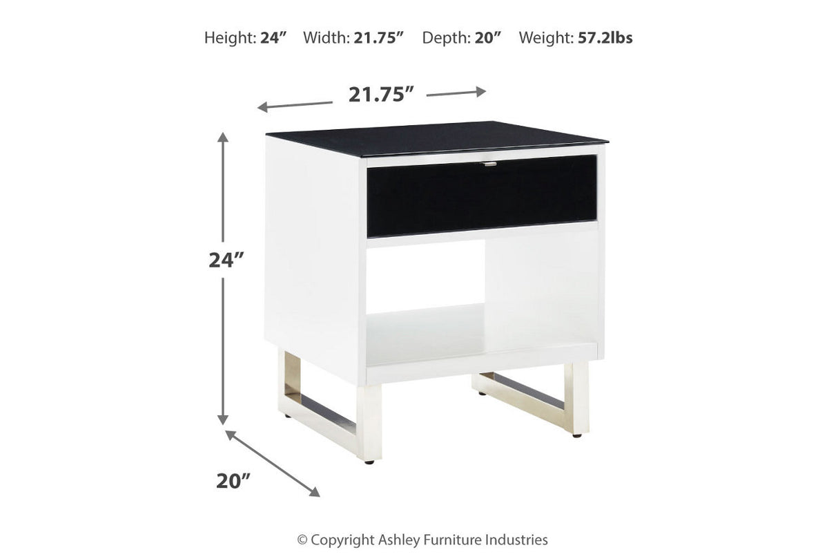 Gardoni White/Black Coffee Table and 2 End Tables from Ashley Furniture - Luna Furniture