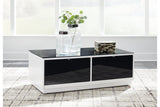 Gardoni White/Black Coffee Table and 2 End Tables from Ashley Furniture - Luna Furniture