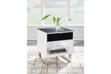 Gardoni White/Black Coffee Table and 2 End Tables from Ashley Furniture - Luna Furniture