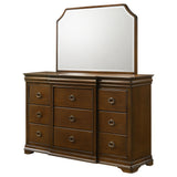Garland Brown Cherry 11-Drawer Bedroom Dresser with Mirror from Coaster - Luna Furniture