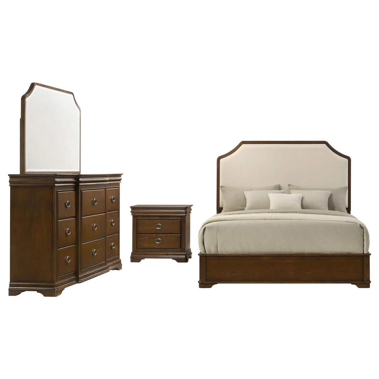 Garland Brown Cherry 4-Piece Eastern King Bedroom Set from Coaster - Luna Furniture