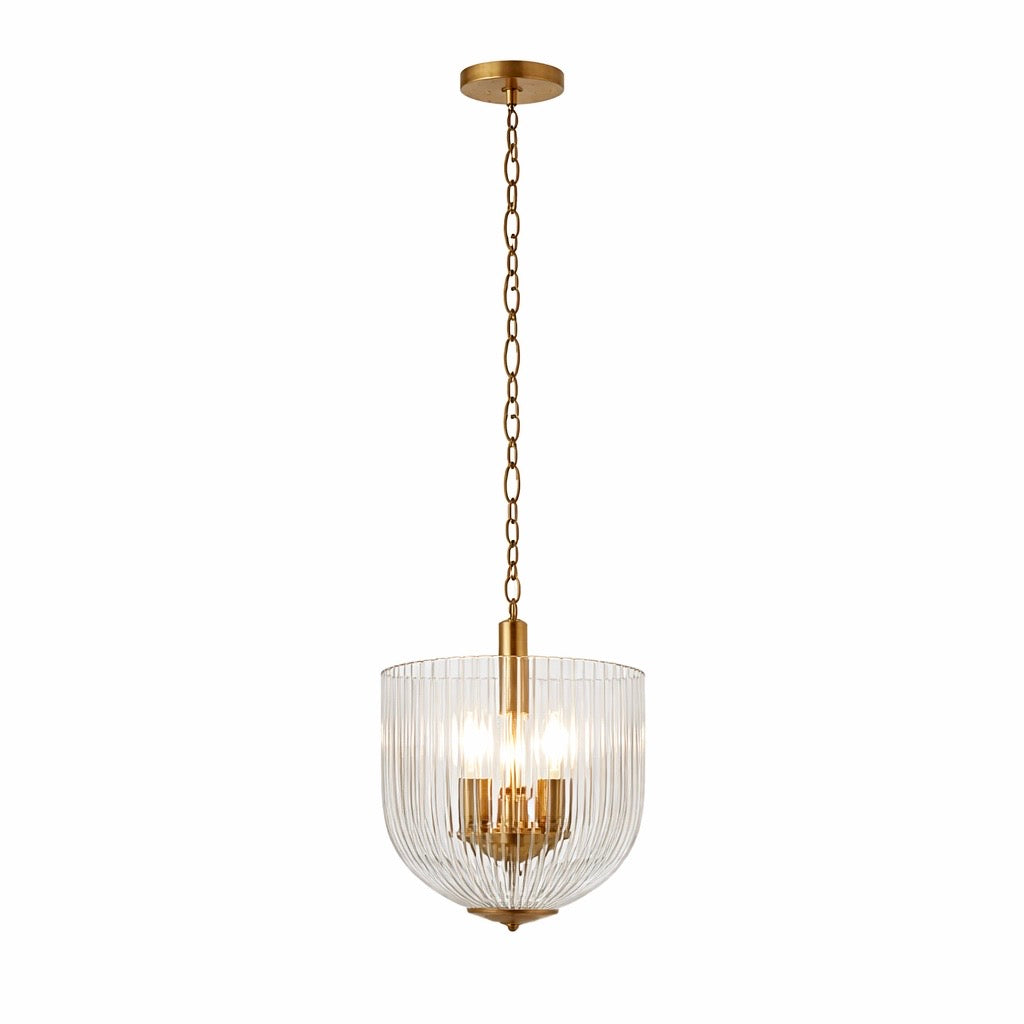 Garnet Pendant Lamp - Coarse Gold + Clear Glass from Ashcroft Furniture - Luna Furniture