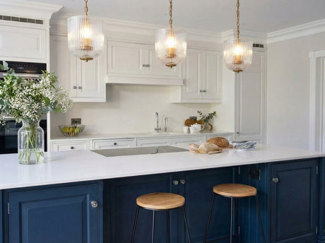 Garnet Pendant Lamp - Coarse Gold + Clear Glass from Ashcroft Furniture - Luna Furniture