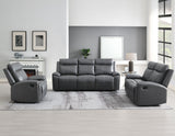Gaston Gray 3-Piece Reclining Living Room Set from Steve Silver - Luna Furniture