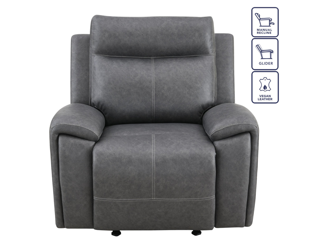 Gaston Gray Manual Glider Recliner from Steve Silver - Luna Furniture