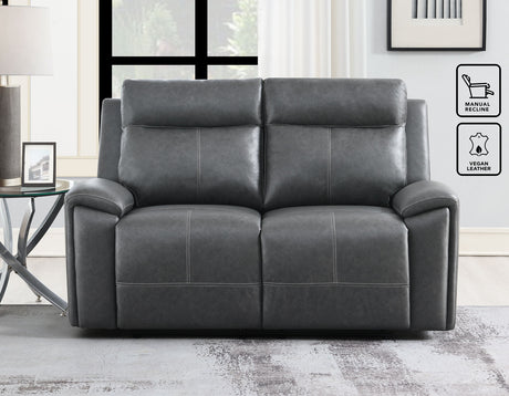 Gaston Gray Manual Reclining Loveseat from Steve Silver - Luna Furniture