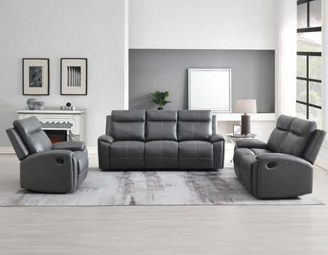 Gaston Gray Manual Reclining Loveseat from Steve Silver - Luna Furniture