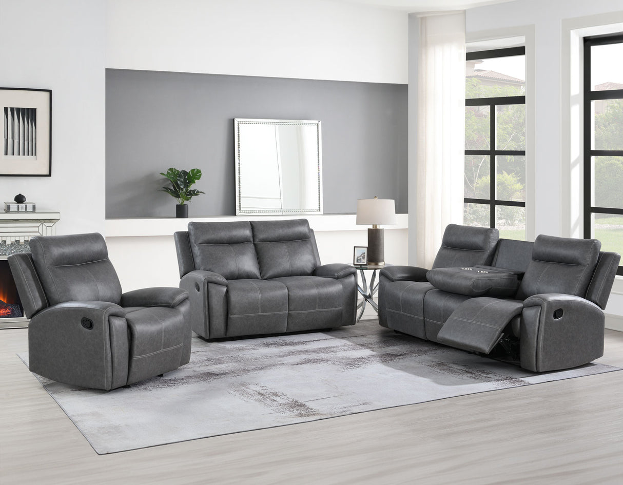 Gaston Gray Manual Reclining Loveseat from Steve Silver - Luna Furniture