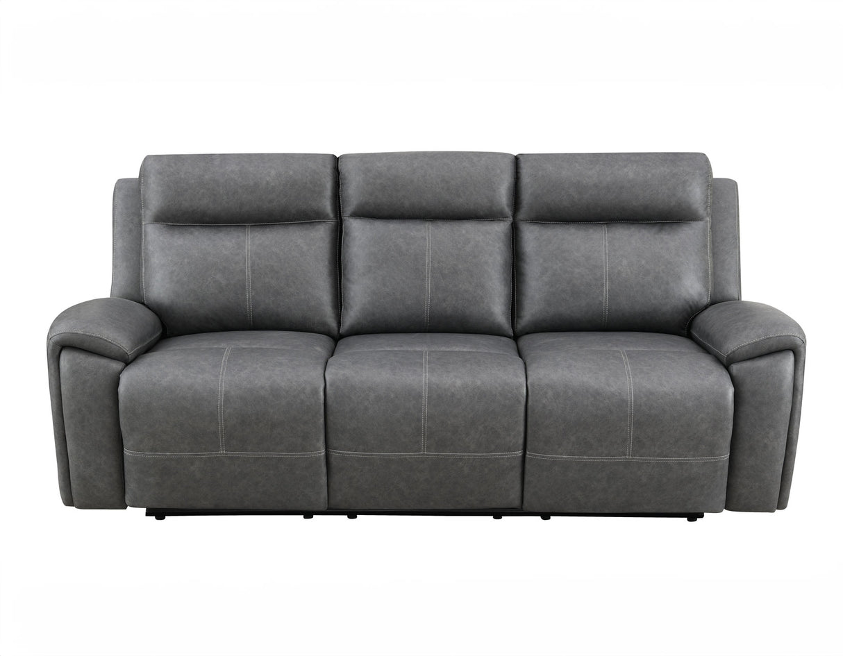 Gaston Gray Reclining Sofa with Drop-Down Console from Steve Silver - Luna Furniture