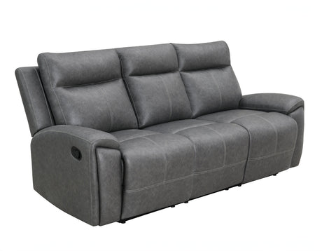 Gaston Gray Reclining Sofa with Drop-Down Console from Steve Silver - Luna Furniture