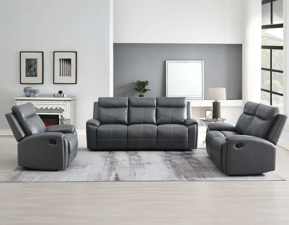 Gaston Gray Reclining Sofa with Drop-Down Console from Steve Silver - Luna Furniture