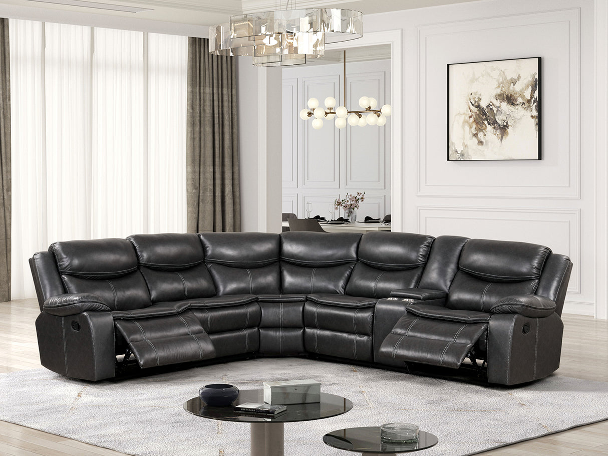 Gatria Gray Sectional from Furniture of America - Luna Furniture