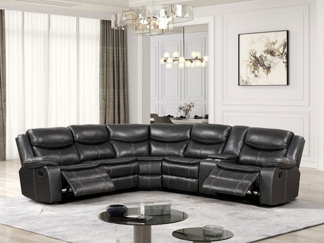 Gatria Gray Sectional from Furniture of America - Luna Furniture