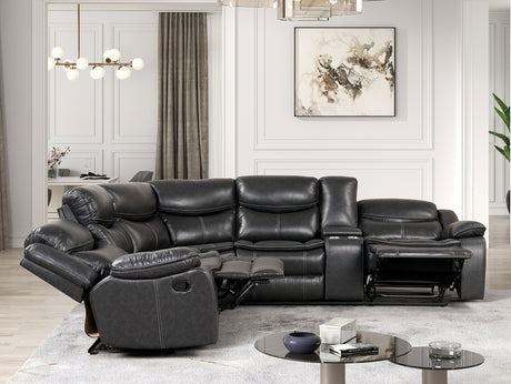 Gatria Gray Sectional from Furniture of America - Luna Furniture