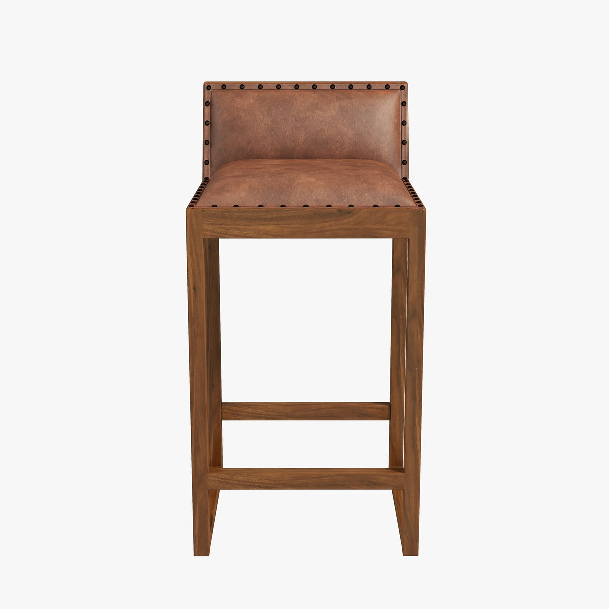 Gavin 25'' Solid Wood Genuine Leather Counter Stool from Ashcroft Furniture - Luna Furniture