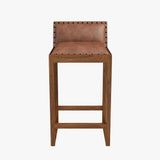 Gavin 25'' Solid Wood Genuine Leather Counter Stool from Ashcroft Furniture - Luna Furniture