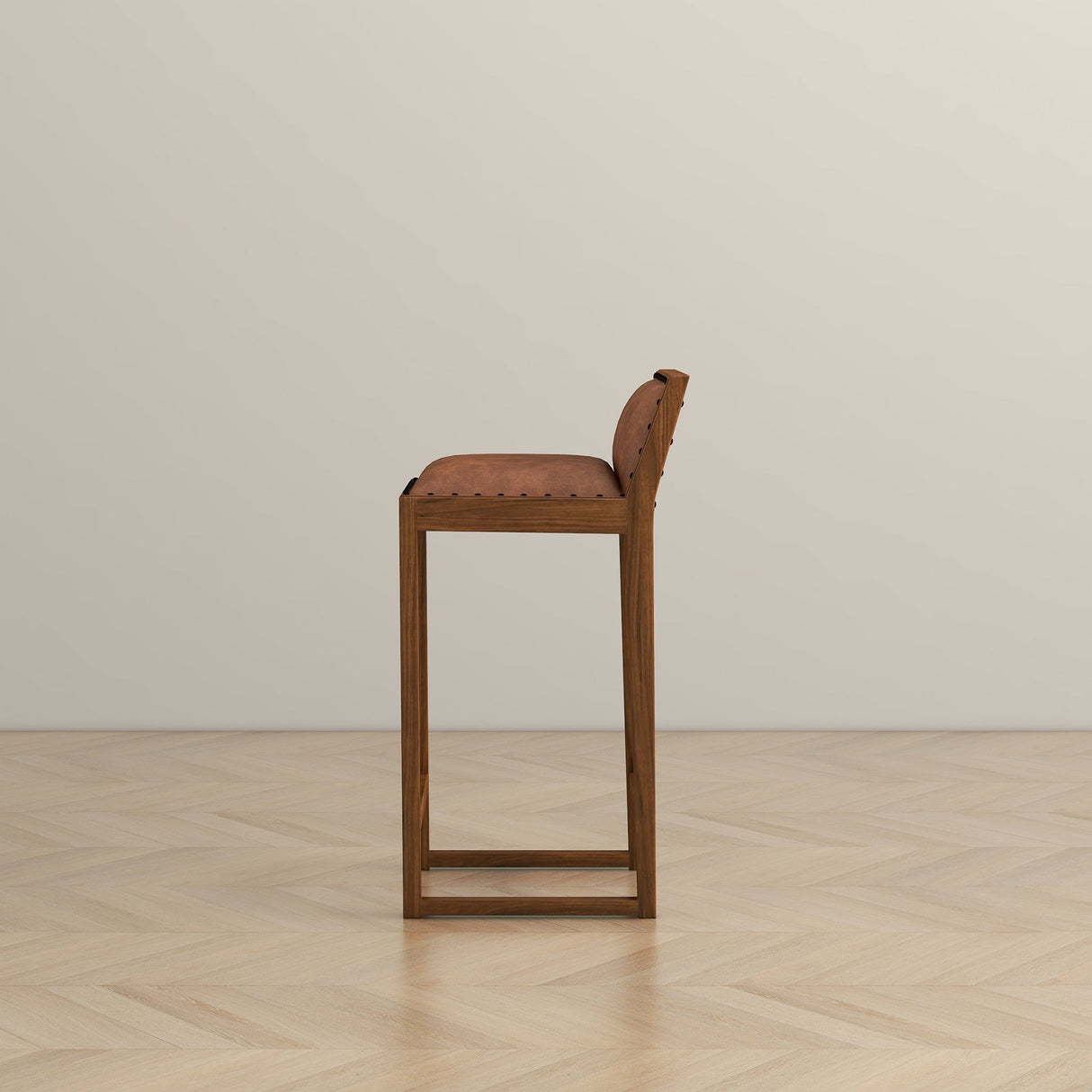Gavin 25'' Solid Wood Genuine Leather Counter Stool from Ashcroft Furniture - Luna Furniture