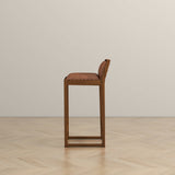 Gavin 25'' Solid Wood Genuine Leather Counter Stool from Ashcroft Furniture - Luna Furniture