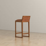 Gavin 25'' Solid Wood Genuine Leather Counter Stool from Ashcroft Furniture - Luna Furniture