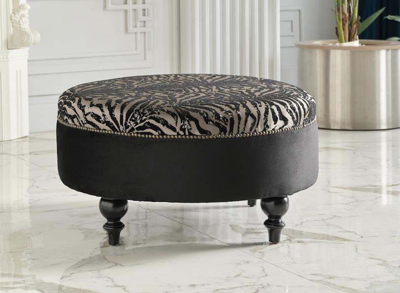 Gaze Gaze Main/Duca Black Ottoman from Bellona - Luna Furniture