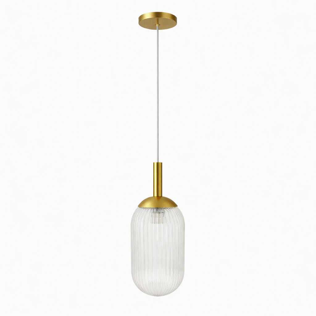 Gemma Pendant Lamp - Gold and Clear from Ashcroft Furniture - Luna Furniture