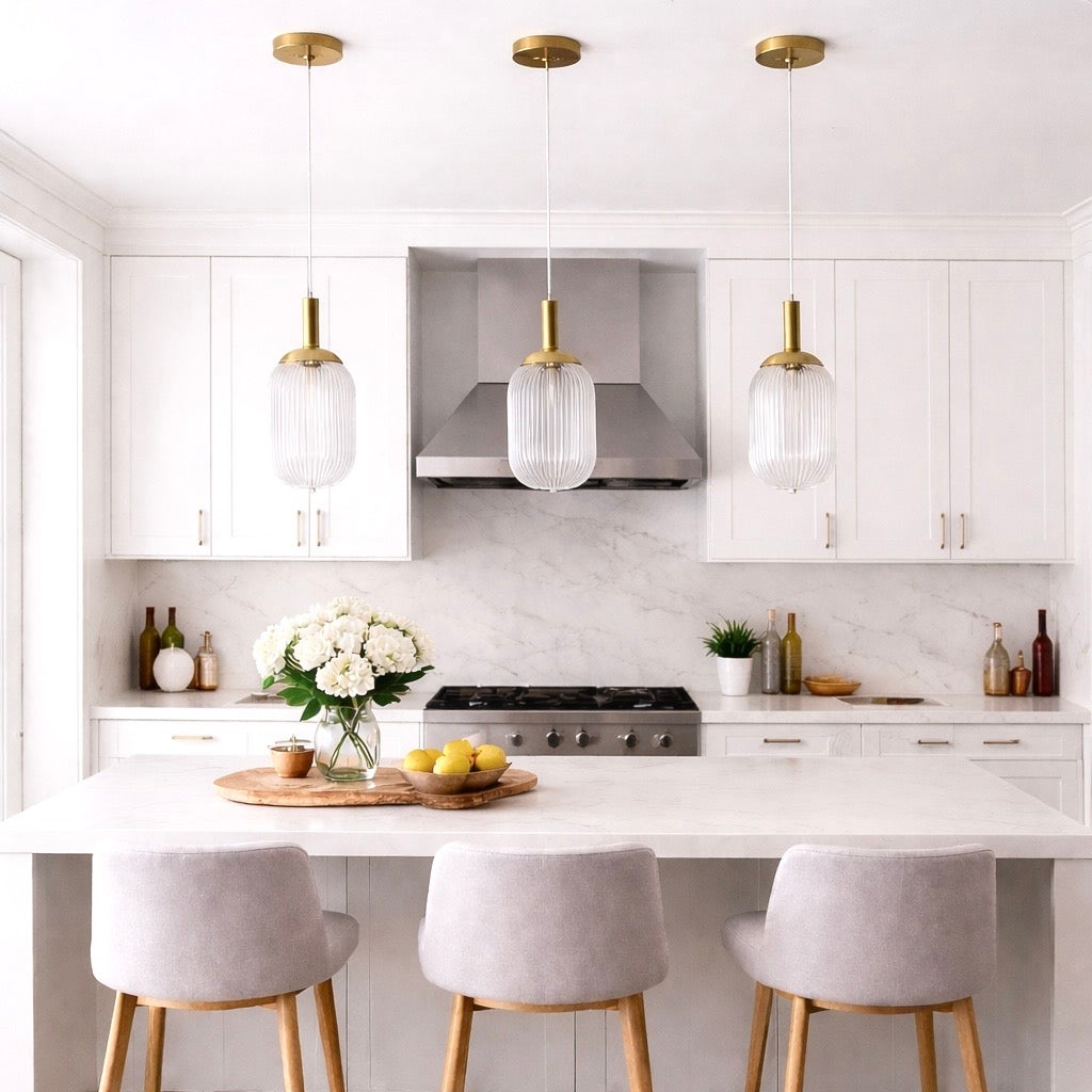 Gemma Pendant Lamp - Gold and Clear from Ashcroft Furniture - Luna Furniture