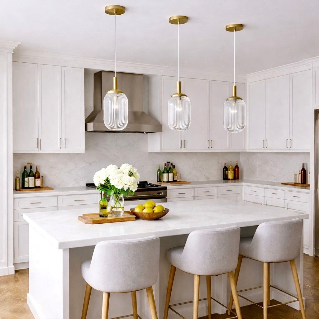 Gemma Pendant Lamp - Gold and Clear from Ashcroft Furniture - Luna Furniture
