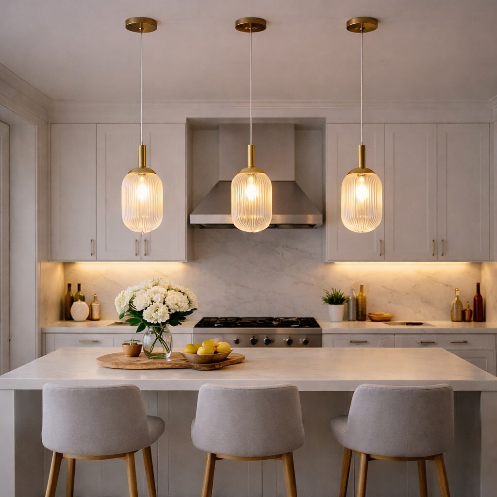 Gemma Pendant Lamp - Gold and Clear from Ashcroft Furniture - Luna Furniture