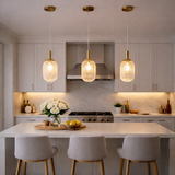 Gemma Pendant Lamp - Gold and Clear from Ashcroft Furniture - Luna Furniture