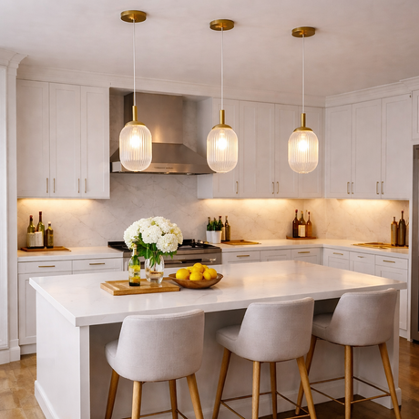 Gemma Pendant Lamp - Gold and Clear from Ashcroft Furniture - Luna Furniture