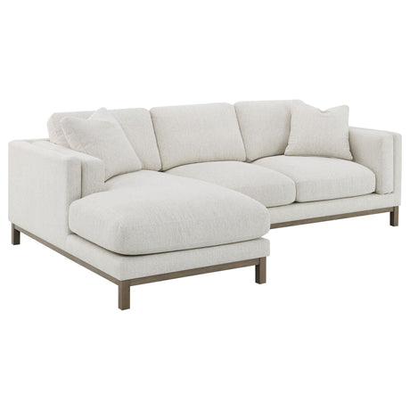 Geneva Sand Boucle Upholstered Sectional Chaise Sofa from Coaster - Luna Furniture