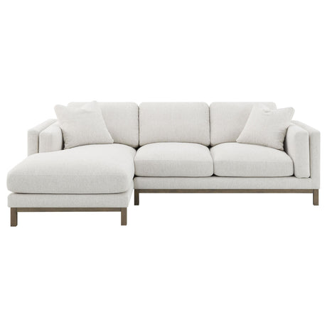 Geneva Sand Boucle Upholstered Sectional Chaise Sofa from Coaster - Luna Furniture